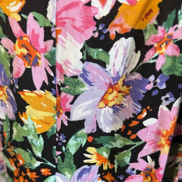 Amisu Floral Puff Sleeve Midi Dress - Pink, Yellow, Green - Picture 4 of 7